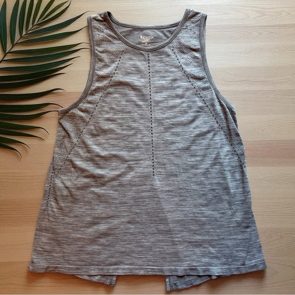 Athleta Grey Open Back Sleeveless Active Tank Top - Medium - Picture 9 of 14
